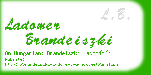 ladomer brandeiszki business card